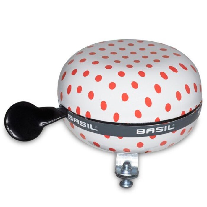 Basil BIG BELL POLKADOT WHITE/RED DOTS,80MM Ø Wit