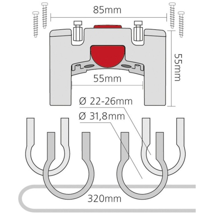 New Looxs Stuurhouder Klickfix ømm + adapter ø31,8mm Zwart