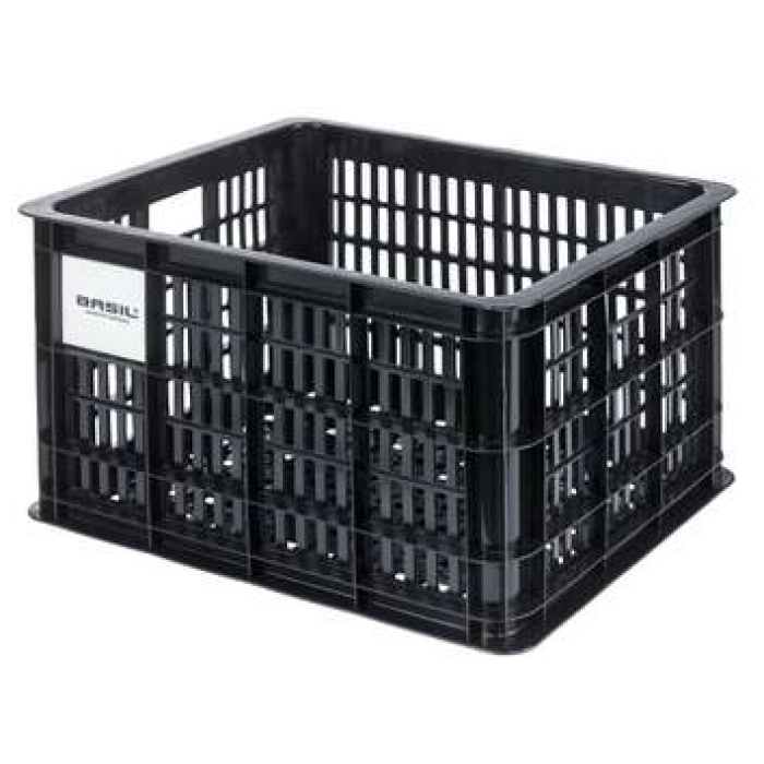 Basil Crate Medium 29.5l Incl. Mik Adapterplate 2.0 21147 33x44x25 Cm ZWART