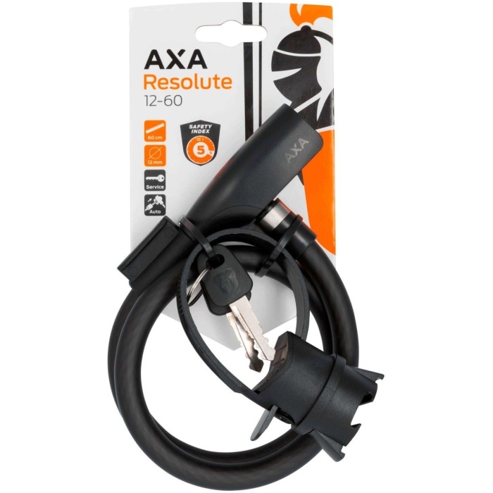 Axa Kabelslot+houder Resolu 60cmx12mm Sleutel Zwart