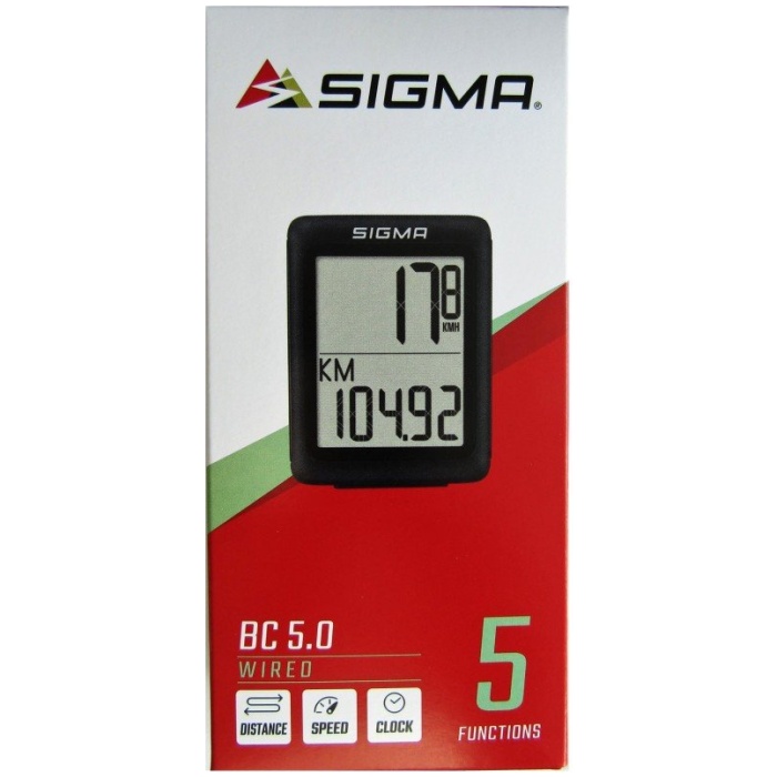 Sigma Fietscomputer Original Bc5.0 Met Draad Zwart