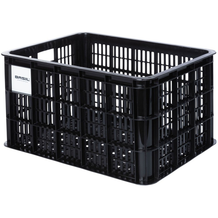 Basil Crate Medium 29.5l Incl. Mik Adapterplate 2.0 21147 33x44x25 Cm ZWART