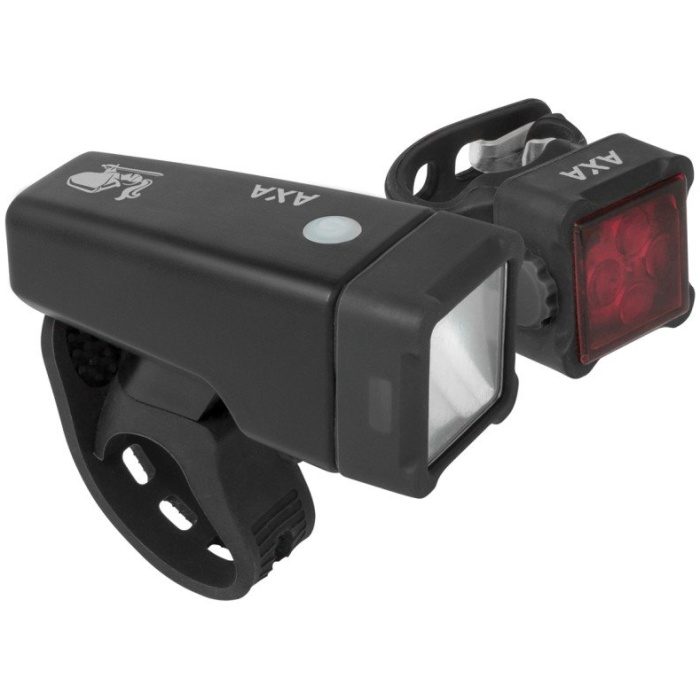 Axa Verlichtingsset Niteline T4-R USB (op kaart) Zwart